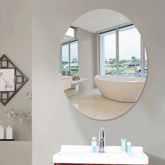 Self Adhesive Non Glass Mirror Wall Oval Shape