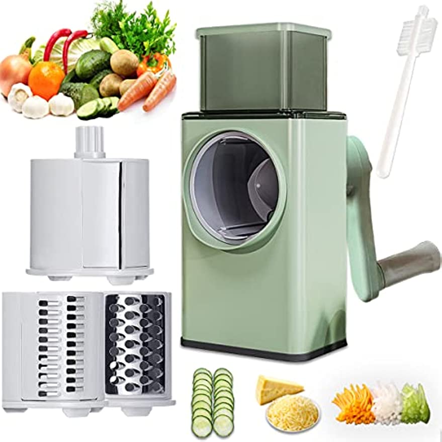 Vegetable Cutter 3 In 1 Manual Vegetable Slicer Rotary Cheese Grater Shredder Potato Chopper