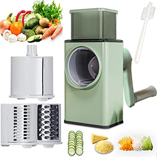Vegetable Cutter 3 In 1 Manual Vegetable Slicer Rotary Cheese Grater Shredder Potato Chopper