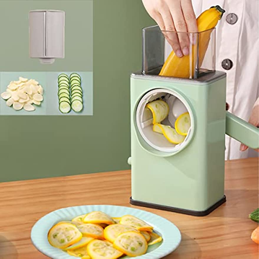 Vegetable Cutter 3 In 1 Manual Vegetable Slicer Rotary Cheese Grater Shredder Potato Chopper
