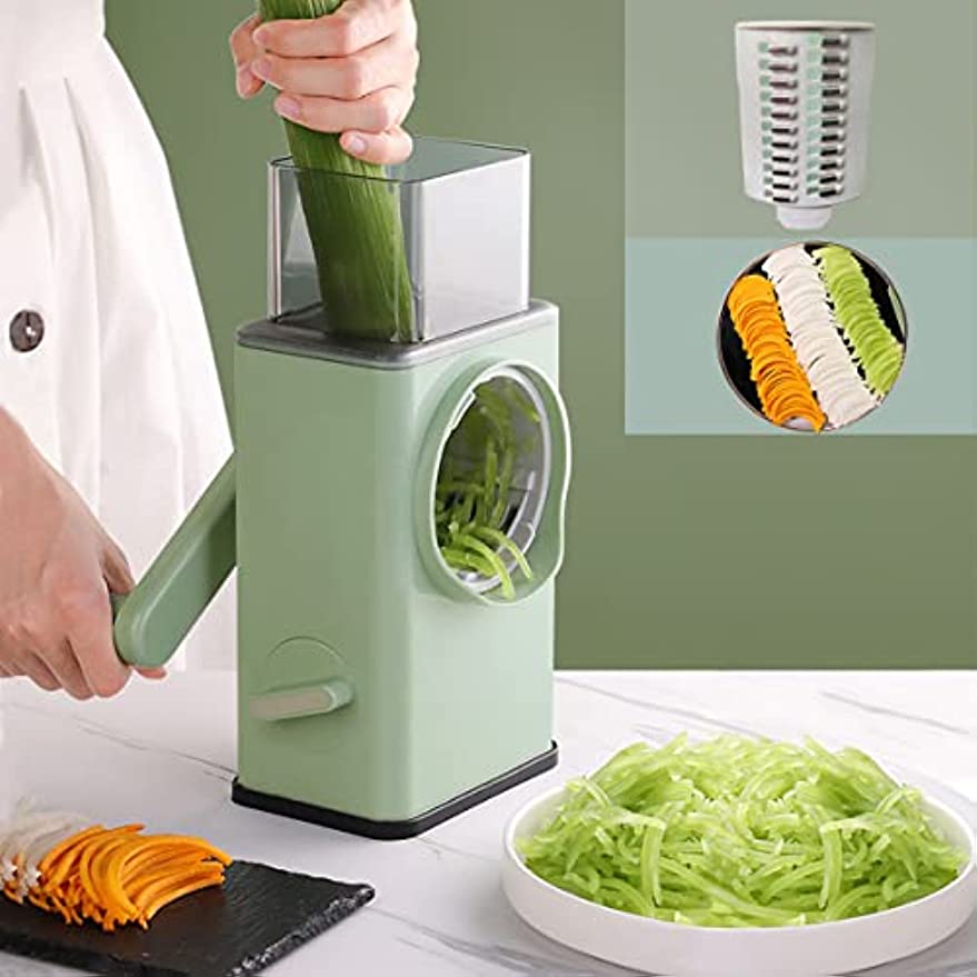 Vegetable Cutter 3 In 1 Manual Vegetable Slicer Rotary Cheese Grater Shredder Potato Chopper