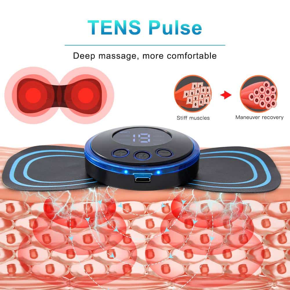 LCD Display EMS Neck Massage Electric Massager Cervical Neck Back Patch
